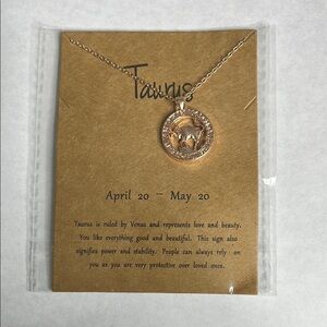 Taurus Zodiac Gold Necklace zinc alloy